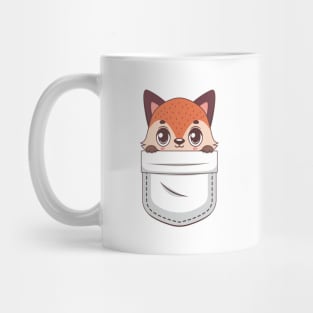 Kawaii fox in pocket design Mug